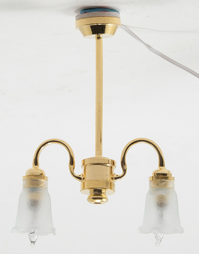 Dollhouse Miniature Chandelier, 2-Arm